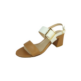 Nappa Sandal White & Camel