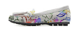 women moccasins leather handmade azul
