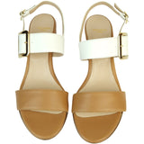 Nappa Sandal White & Camel