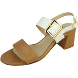 Nappa Sandal White & Camel