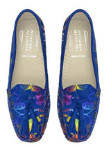 women moccasins leather handmade azul