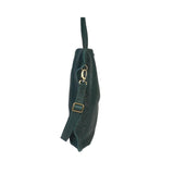 Green Leather flat bag